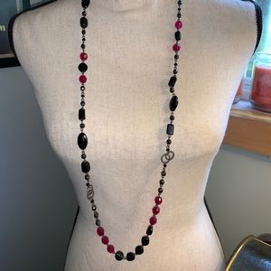 Lia Sophia Raspberry Splash Necklace black pink